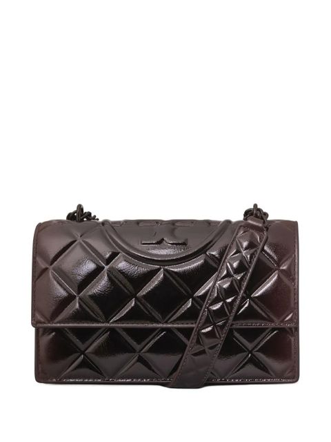 Tory Burch small Fleming quilted patent shoulder bag - Brown - zdjęcie produktu nr 1