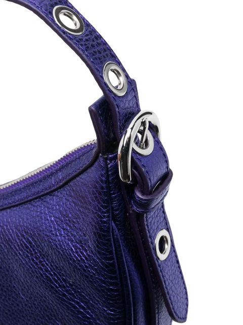 BY FAR pebble-texture leather shoulder bag - Purple