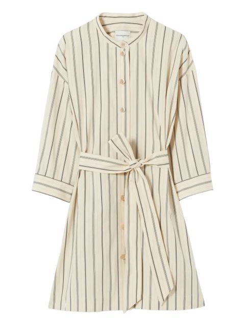 Claudie Pierlot striped-pattern belted mini dress - Neutrals - zdjęcie produktu nr 1