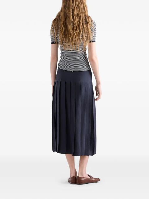 Prada striped silk crew-neck sweater - Blue