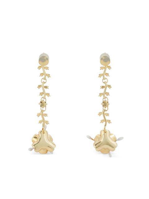 Marni flower-motif drop earrings - Gold