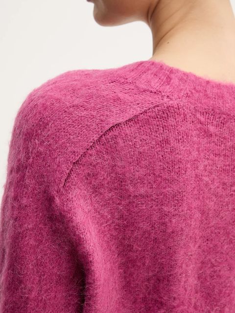 United Colors of Benetton sweter z dodatkiem moheru damski kolor fioletowy 1VAAD10EX