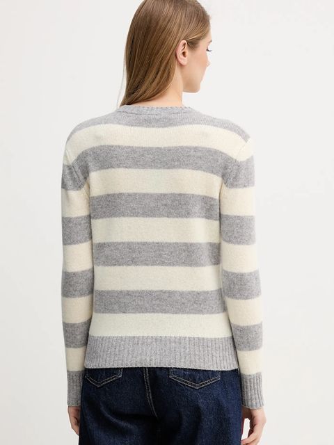 United Colors of Benetton sweter wełniany damski kolor szary 103ME107E - zdjęcie produktu nr 2