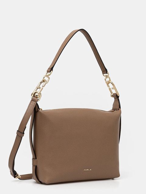 Furla torebka skórzana Tonie Mini Hobo kolor brązowy WE00877 A.0023 4489S