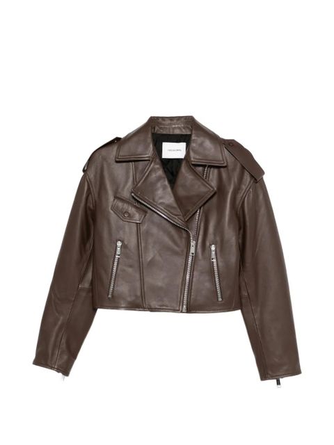 Yves Salomon zip-fastening leather jacket - Brown - zdjęcie produktu nr 1