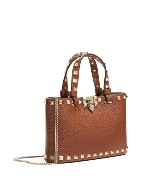 Valentino Garavani Mini Rockstud embellished tote bag - Brown