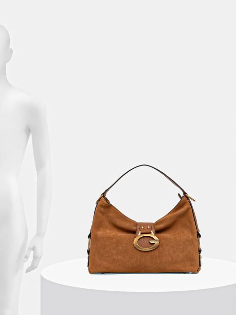 Guess torebka skórzana CAMDEN kolor brązowy HWSB93 08180