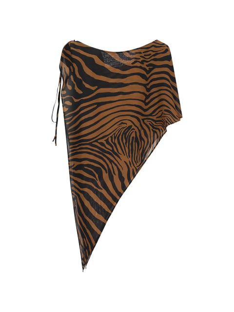 Blumarine zebra-print top - Brown - zdjęcie produktu nr 1