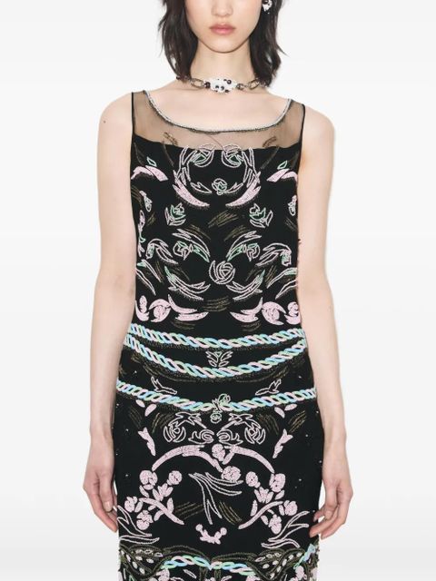 Tory Burch embellished mesh dress - Black