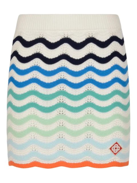 Casablanca ribbed wave-patterned mini skirt - White - zdjęcie produktu nr 1