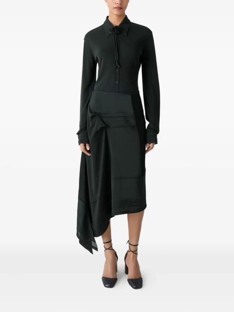 LEMAIRE pleated asymmetric skirt - Grey