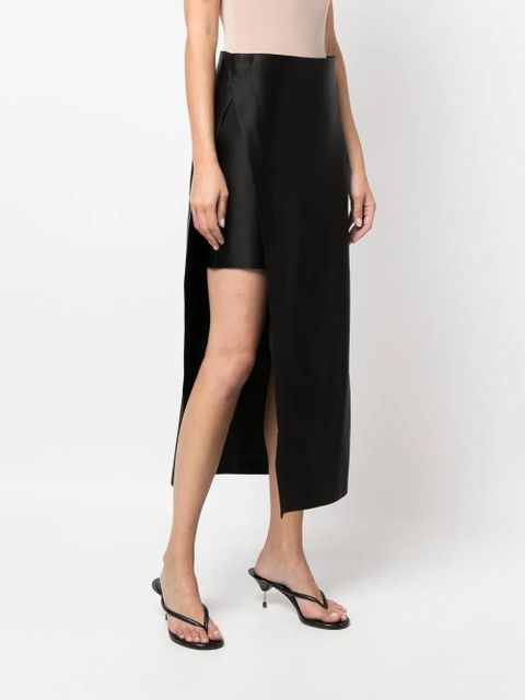 The Row Kanita layered silk skirt - Black