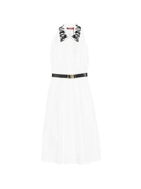 Max Mara zebra-collared midi dress - White - zdjęcie produktu nr 1