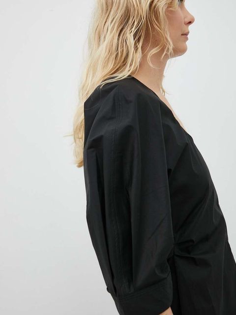 Day Birger et Mikkelsen sukienka bawełniana Megan kolor czarny midi prosta