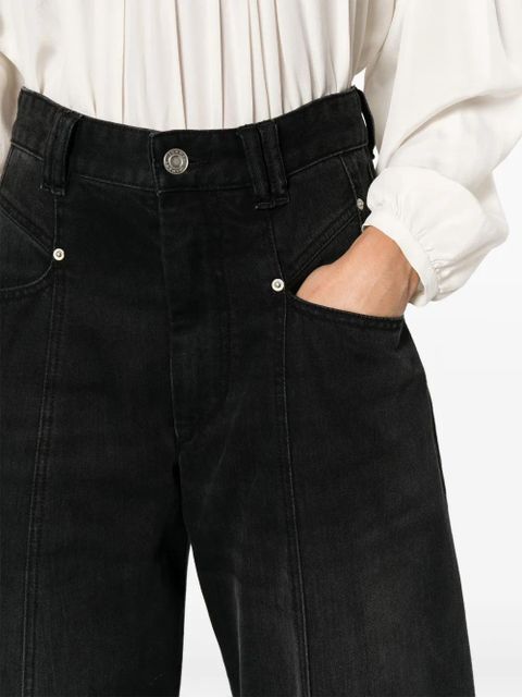 ISABEL MARANT Vetan high-rise wide-leg jeans - Black
