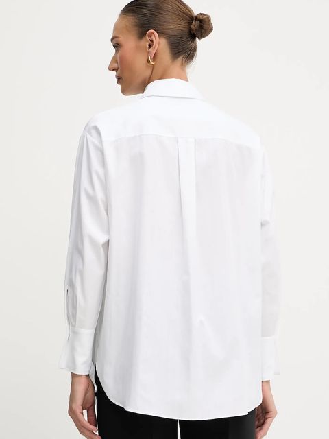 Elisabetta Franchi koszula bawełniana damska kolor biały relaxed z kołnierzykiem klasycznym CA12156E2