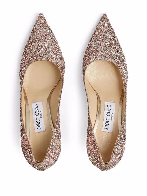 Jimmy Choo Love 85mm glitter-detail pumps - Pink