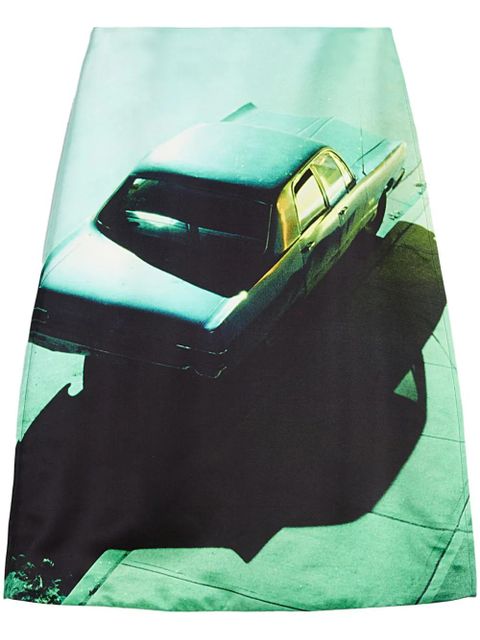 Jil Sander printed satin skirt - Green - zdjęcie produktu nr 1