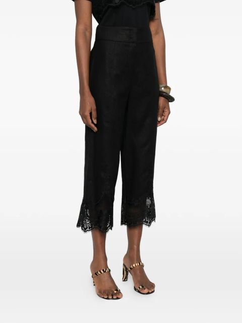 TWINSET lace-detail trousers - Black