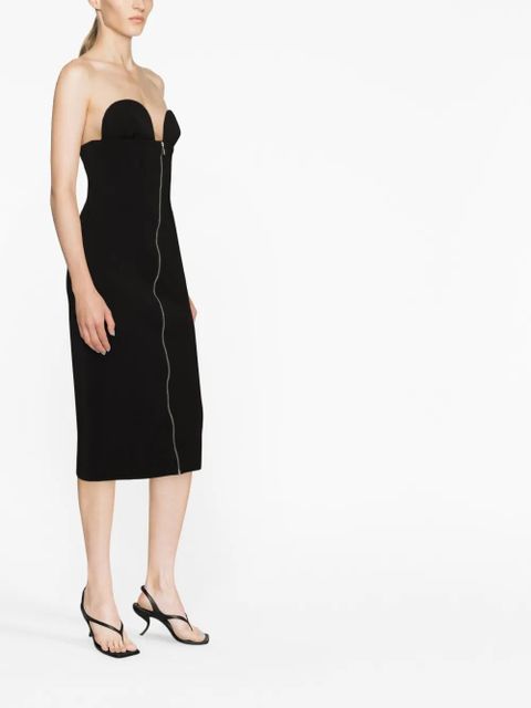 Off-White strapless midi dress - Black