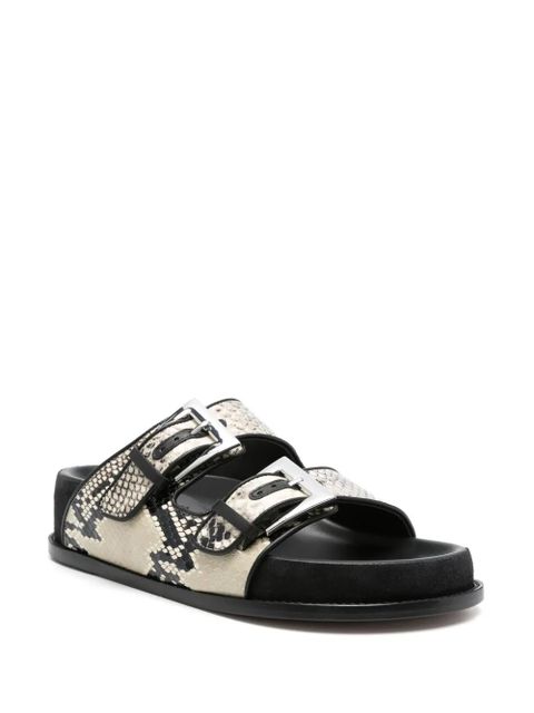 Paris Texas snakeskin sandals - Neutrals