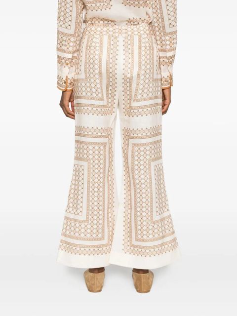 ZIMMERMANN geometric-print flared trousers - Neutrals