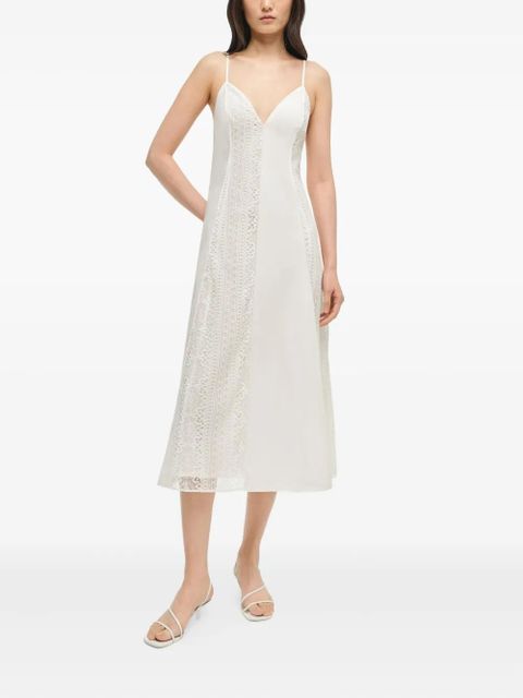 Simkhai Mina lace-insert midi dress - White