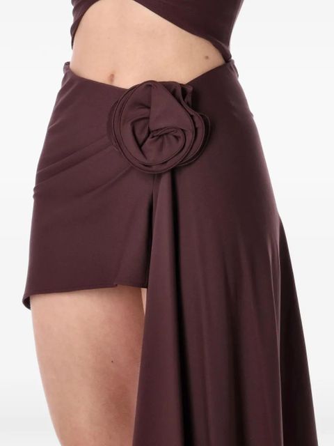 Magda Butrym draped flower-detail mini skirt - Purple