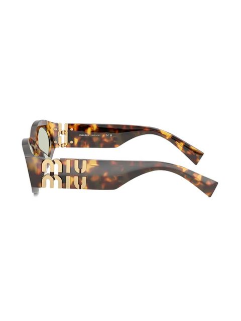 Miu Miu Eyewear logo-lettering sunglasses - Brown