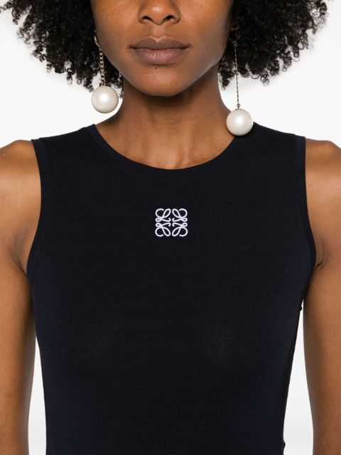 LOEWE logo-embroidered midi dress - Blue