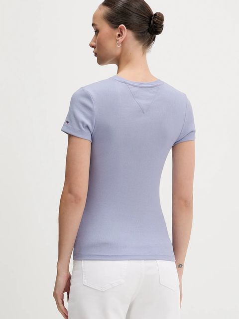 Tommy Jeans t-shirt damski kolor niebieski DW0DW21838