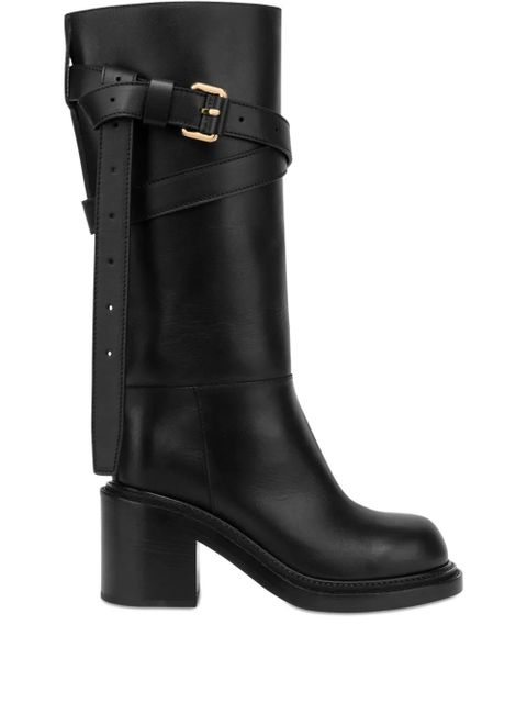 Moschino leather biker boots - Black - zdjęcie produktu nr 1
