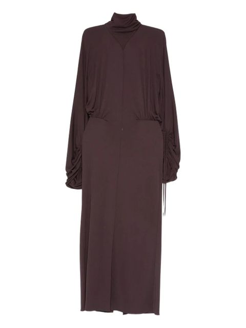 Lanvin gathered midi dress - Brown