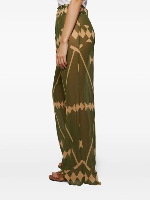 Johanna Ortiz geometric-print trousers - Green