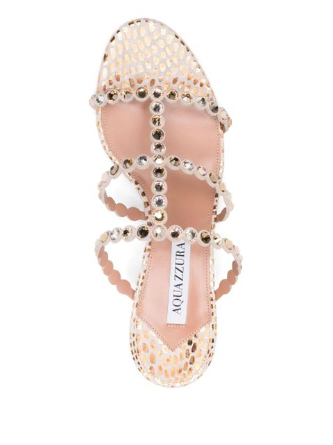 Aquazzura 55mm crystal-embellished sandals - White
