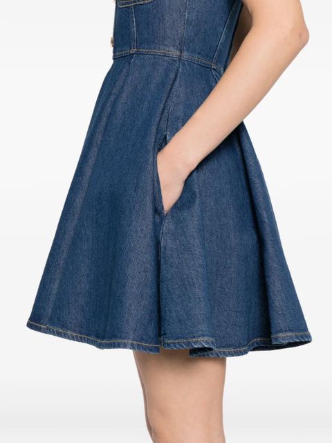 Maje buttoned pocket mini dress - Blue