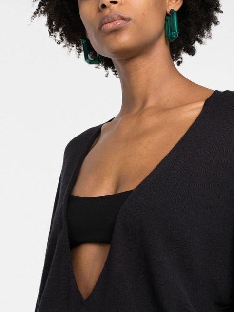 Saint Laurent plunging V-neck knit top - Black - zdjęcie produktu nr 2