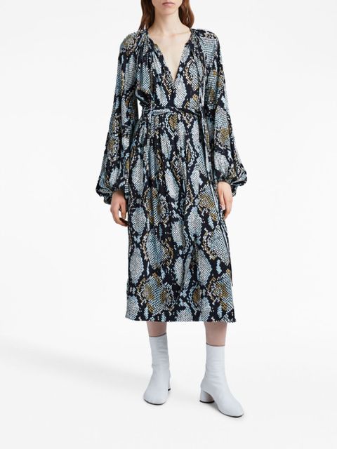 Proenza Schouler snake-print crepe de chine shirtdress - Black
