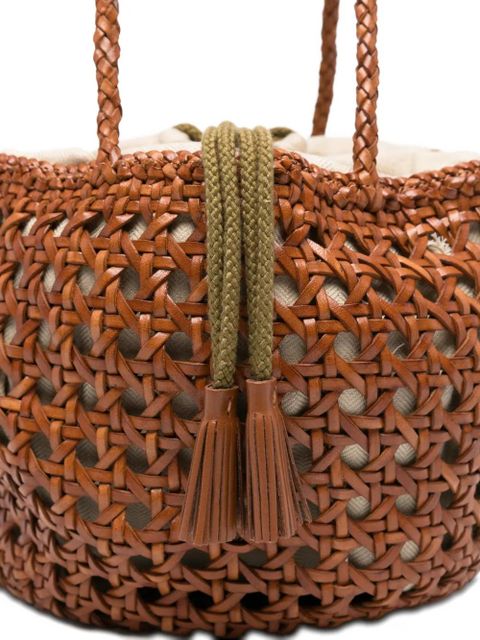 DRAGON DIFFUSION small Juventus braided bucket bag - Brown