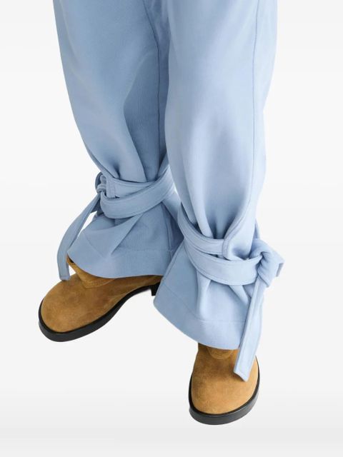 JW Anderson tie-fastening cotton trousers - Blue