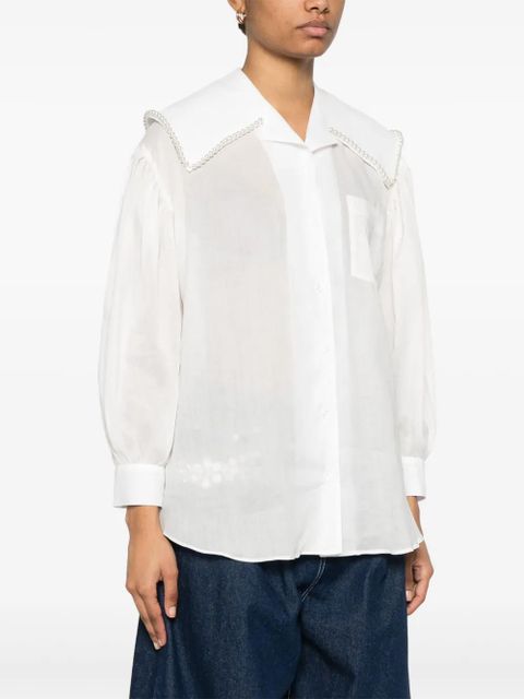 Simone Rocha sailor-collar puff-sleeves shirt - White