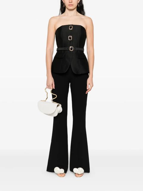 Self-Portrait buckle-embellishment jumpsuit - Black