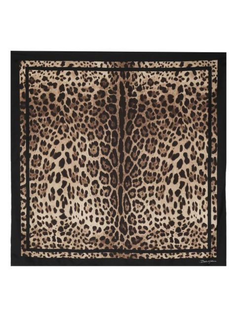 Dolce & Gabbana leopard-print silk scarf - Brown - zdjęcie produktu nr 1