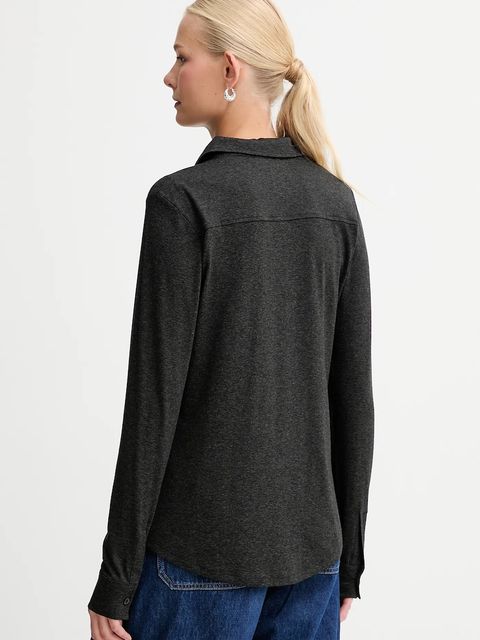 Marc O'Polo koszula damskie kolor szary regular z kołnierzykiem klasycznym 509205252505