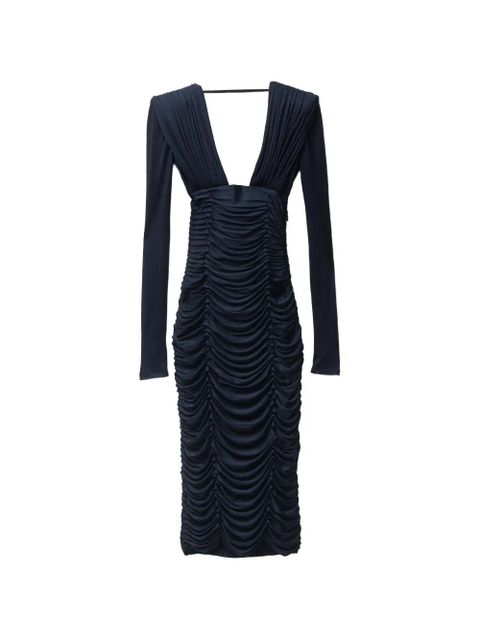 Versace long-sleeve ruched midi dress - Blue - zdjęcie produktu nr 1