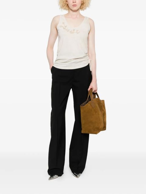 FENDI embellished tank top - Neutrals