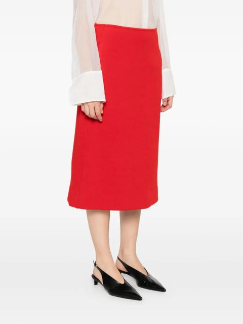 Jil Sander pocket-detail A-line skirt - Red