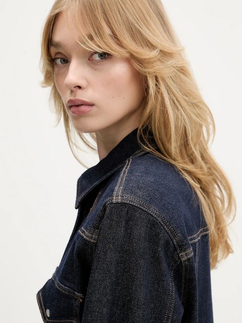 Gestuz sukienka jeansowa kolor granatowy mini dopasowana 10910869