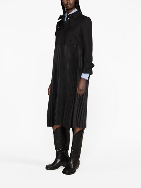 SANDRO pleated gabardine trench coat - Black