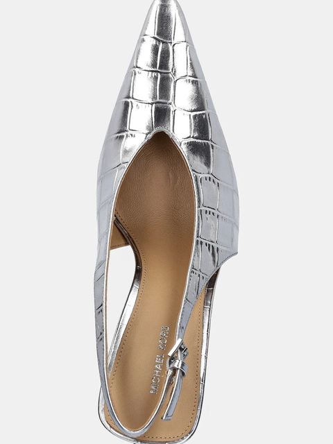 MICHAEL Michael Kors szpilki skórzane Electra kolor srebrny 40F5ELHP1M.040
